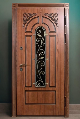 Входная дверь МДФ с накладной решеткой