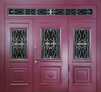 Входная остекленная группа с терморазрывом (МДФ RAL – красный цвет) Входная остекленная группа с терморазрывом (МДФ RAL – красный цвет)