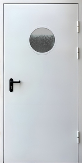 Противопожарная дверь EI-60 с круглым стеклопакетом (порошковый окрас по RAL)