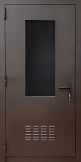 Остекленная противопожарная дверь ei-60 с вентиляционной решеткой Остекленная противопожарная дверь ei-60 с вентиляционной решеткой