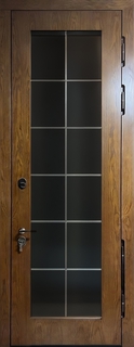 Шпонированная узкая дверь МДФ с терморазрывом и максимальным остеклением Шпонированная узкая дверь МДФ с терморазрывом и максимальным остеклением