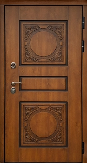 Металлическая дверь с терморазрывом и отделкой панелями МДФ с патиной Металлическая дверь с терморазрывом и отделкой панелями МДФ с патиной