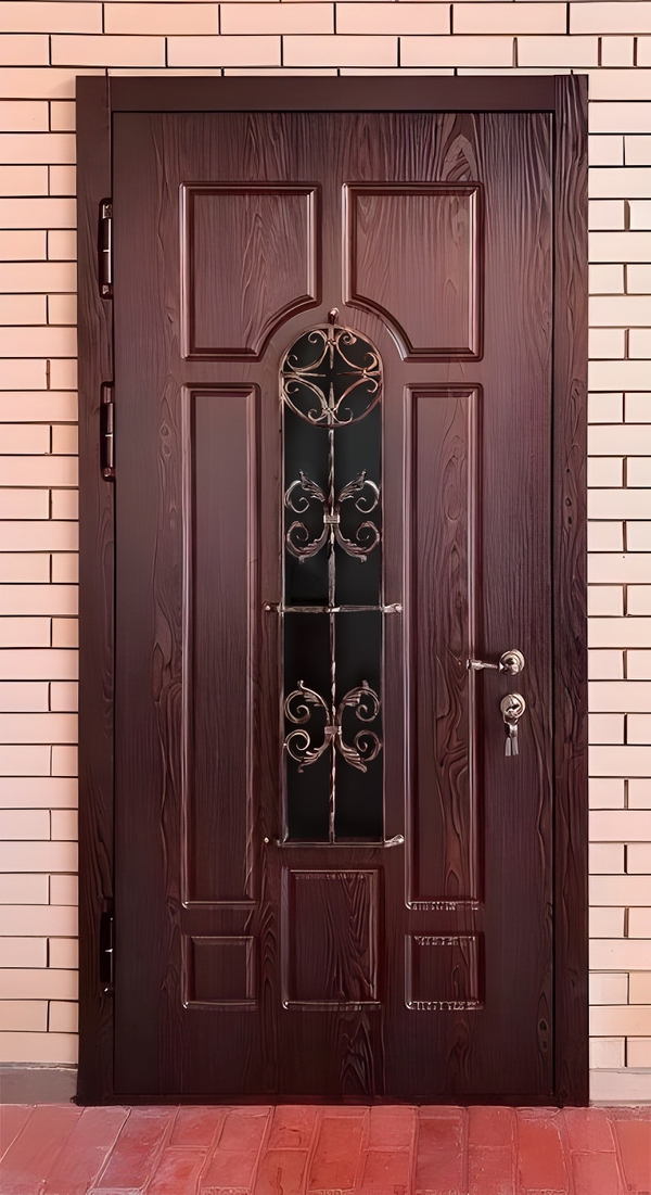 Термодверь с ковкой и стеклопакетом Термодверь с ковкой и стеклопакетом