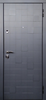 Стальная дверь для квартиры с отделкой из серых панелей МДФ RAL